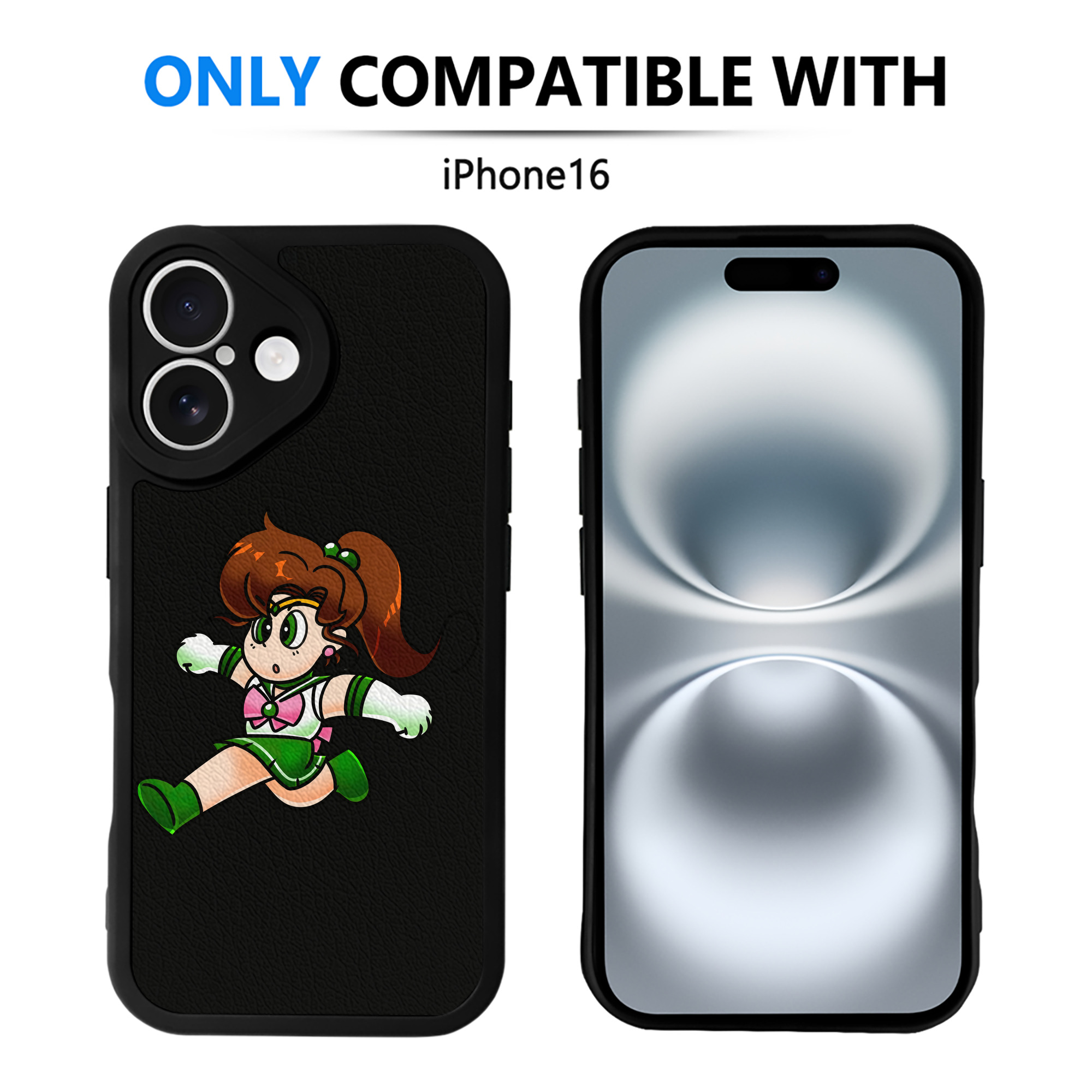 （画像用） 美少女戦士セーラームーン 木野 まこと きの まこと Sailor Moon Kino Makoto （セーラージュピター；Sailor Jupiter） 【iPhone 16シリーズ対応】シリコンスマホケース（レザー調） 材質：シリコン